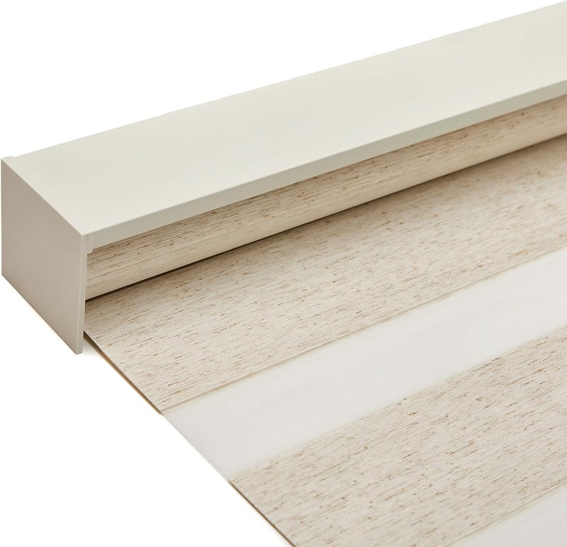 Joydeco Linen Zebra Blinds for Windows, Cordless Privacy Light Filtering Dual Layer Window Shades, Free-Stop Roller Blinds for Home, 30” W x 72” H - Image 1